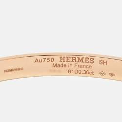Pre Owned Hermes Kelly Small Model Diamond 18K Rose Gold Bracelet SH