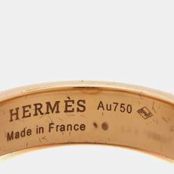 Hermes Collier de Chien 18k Rose Gold Ring Size 56