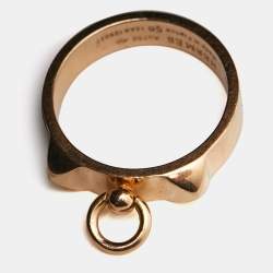 Hermes Collier de Chien 18k Rose Gold Ring Size 56