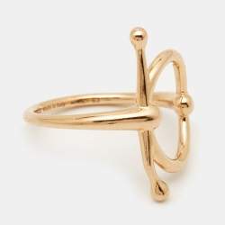 Hermes Filet d'Or Ring Small Model 18k Rose Gold Ring Size 53