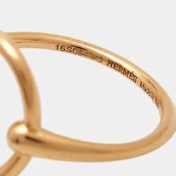 Hermes Filet d'Or Ring Small Model 18k Rose Gold Ring Size 53