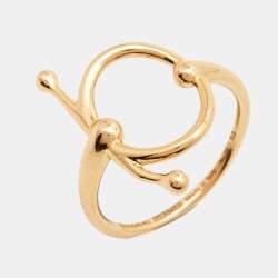 Hermes Filet d'Or Ring Small Model 18k Rose Gold Ring Size 53