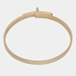 Hermes 18K Gold Diamond Buckle Kelly Bracelet