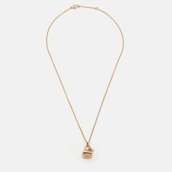 Hermes Amulettes Constance Diamond 18k Rose Gold Necklace
