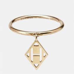 Hermès Gambade 18k Rose Gold Ring Size 55