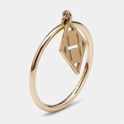 Hermès Gambade 18k Rose Gold Ring Size 55