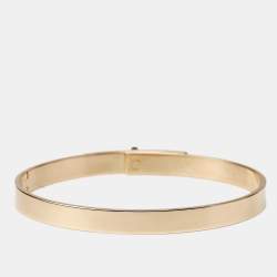 Pre Owned Hermes Kelly Small Model Diamond 18K Rose Gold Bracelet SH