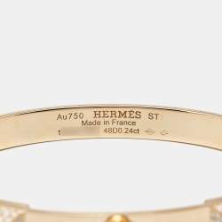 Hermes Collier De Chien Diamonds 18k Rose Gold Bracelet ST