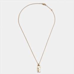 Pre Owned Hermes Kelly Cadenas Diamonds 18k Rose Gold Pendant Necklace