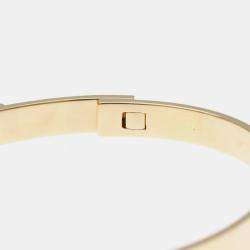 Hermes 18K Pink Gold Diamond Collier De Chien PM Diamond Bangle Carat/0.24