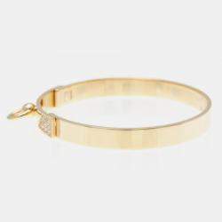 Hermes 18K Pink Gold Diamond Collier De Chien PM Diamond Bangle Carat/0.24