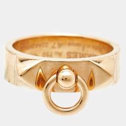 Hermes Collier de Chien 18k Rose Gold Small Model Ring Size 47