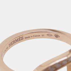 Hermes 18K Pink Gold Chaine D'Ancre Contour Size 51/#11 Mm