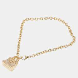 Hermes 18K Pink Gold Amulettes Kelly Diamond Charm Bracelet