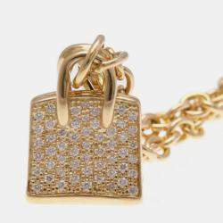 Hermes 18K Pink Gold Amulettes Kelly Diamond Charm Bracelet