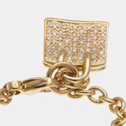 Hermes 18K Pink Gold Amulettes Kelly Diamond Charm Bracelet