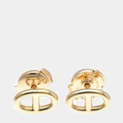 Hermes 18K Rose Gold Chaine d’Ancre Farandole Stud Earrings