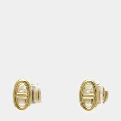 Hermes 18K Rose Gold Chaine d’Ancre Farandole Stud Earrings