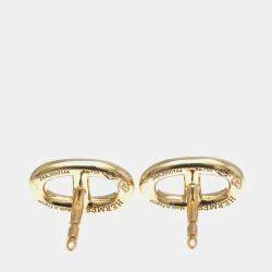 Hermes 18K Rose Gold Chaine d’Ancre Farandole Stud Earrings
