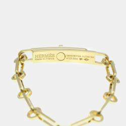 Hermes 18K Yellow Gold Diamond Kelly PM Charm Bracelet 