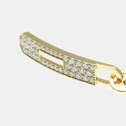 Hermes 18K Yellow Gold Diamond Kelly PM Charm Bracelet 