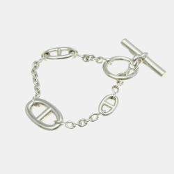 Hermes Chaine D'ancre Farandole Silver 925 No Stone Charm Bracelet Silver