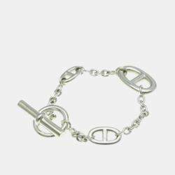 Hermes Chaine D'ancre Farandole Silver 925 No Stone Charm Bracelet Silver