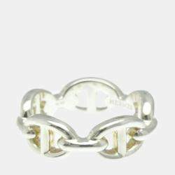Hermes Chaine D'ancre Ring Silver 925 Fashion No Stone Band Ring Silver