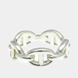 Hermes Chaine D'ancre Ring Silver 925 Fashion No Stone Band Ring Silver