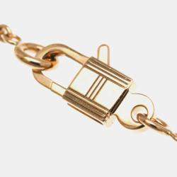 Pre Owned Hermes Cadena 18K Rose Gold Diamond Pendant Necklace