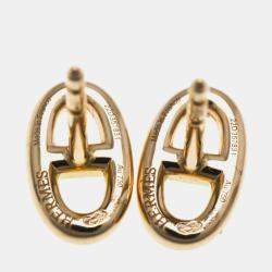 Hermes Chaine D'ancre Farandole 18K Rose Gold Stud Earrings