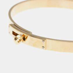 Hermes Kelly PM 18K Rose Gold and Diamond Bangle