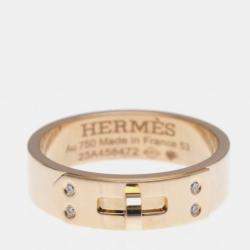 Hermes Pink Gold Carat/0.02 Diamond  Kelly Ring PM