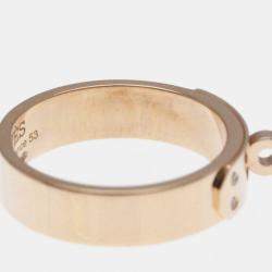 Hermes Kelly PM 18K Rose Gold and Diamond Band Ring EU 53