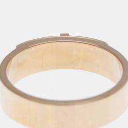 Hermes Kelly PM 18K Rose Gold and Diamond Band Ring EU 53