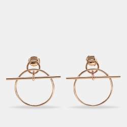 Hermes  Loop 18k Rose Gold Small Model Earrings