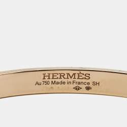 Pre Owned Hermes Kelly Diamonds 18k Rose Gold Small Model Bracelet SH