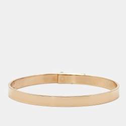Pre Owned Hermes Kelly Diamonds 18k Rose Gold Small Model Bracelet SH