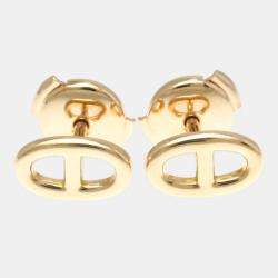 Pre Owned Hermes Chaine d’Ancre Farandole 18K Rose Gold Stud Earrings