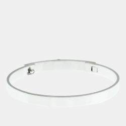 Pre Owned Hermes Collier de Chien Small 18K White Gold and Diamond Bangle Bracelet