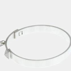 Pre Owned Hermes Collier de Chien Small 18K White Gold and Diamond Bangle Bracelet
