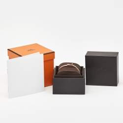 Pre Owned Hermes Kelly Diamonds 18k Rose Gold Small Model Bracelet