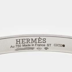 Pre Owned Hermes Kelly Diamonds 18k White Gold Small Model Bracelet