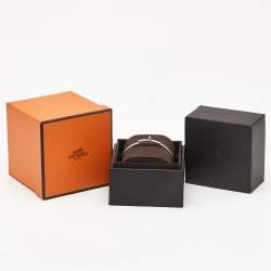 Pre Owned Hermes Kelly Diamonds 18k White Gold Small Model Bracelet