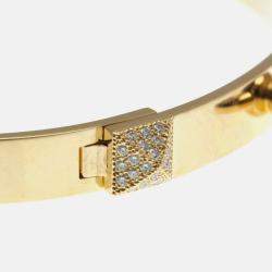 Pre Owned Hermes Collier De Chien PM Pink Gold 18K Carat/0.24 Diamond Bangle