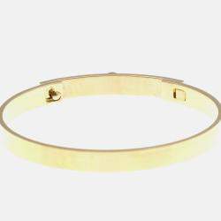 Pre Owned Hermes Collier De Chien PM Pink Gold 18K Carat/0.24 Diamond Bangle