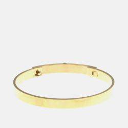 Pre Owned Hermes Collier De Chien PM Pink Gold 18K Carat/0.24 Diamond Bangle