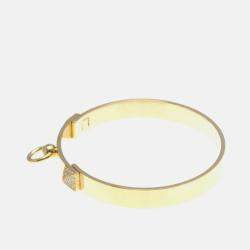 Pre Owned Hermes Collier De Chien PM Pink Gold 18K Carat/0.24 Diamond Bangle