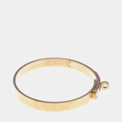 Pre Owned Hermes Kelly 4P Diamond Bangle Pink Gold 18K Diamond Bangle Pink Gold