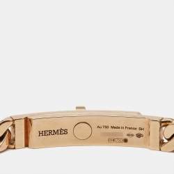 Pre Owned Hermès Kelly  Gourmette Link Diamonds 18k Rose Gold Bracelet